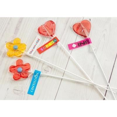 Branded Promotional HEART AND FLOWER LOLLIPOP Lollipop From Concept Incentives.