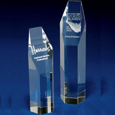 Branded Promotional CRYSTAL GLASS HEXAGON AWARD OR TROPHY AWARD Award From Concept Incentives.