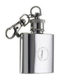 Branded Promotional HIP FLASK KEYRING in Silver Stainless Steel Metal Hip Flask From Concept Incentives.