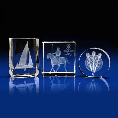 Branded Promotional CRYSTAL GLASS HOBBIES PAPERWEIGHT OR AWARD Award From Concept Incentives.