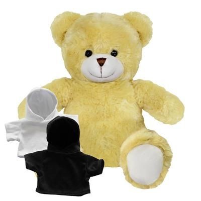 Branded Promotional PRINTED PROMOTIONAL SOFT TOY 25CM ELIZABETH TEDDY BEAR with Hoody Soft Toy From Concept Incentives.