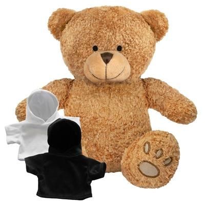 Branded Promotional PRINTED PROMOTIONAL SOFT TOY EDWARD I TEDDY BEAR with Hoody Soft Toy From Concept Incentives.