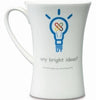 Branded Promotional HOURGLASS BONE CHINA MUG in White Mug From Concept Incentives.