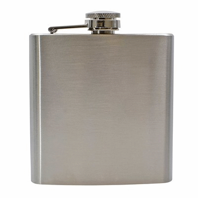 Branded Promotional 6OZ HIP FLASK in Silver Hip Flask From Concept Incentives.