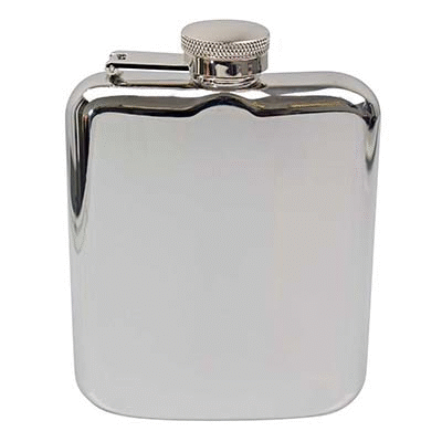 Branded Promotional 6OZ LUXURY HIP FLASK in Silver Hip Flask From Concept Incentives.