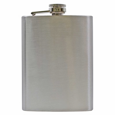 Branded Promotional 8OZ HIP FLASK in Silver with Stock Box Hip Flask From Concept Incentives.