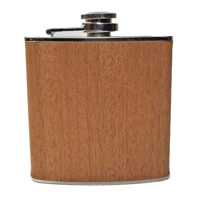 Branded Promotional 6OZ WOOD HIP FLASK in Dark Wood Hip Flask From Concept Incentives.