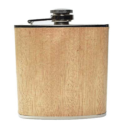 Branded Promotional 6OZ WOOD HIP FLASK in Light Wood Hip Flask From Concept Incentives.