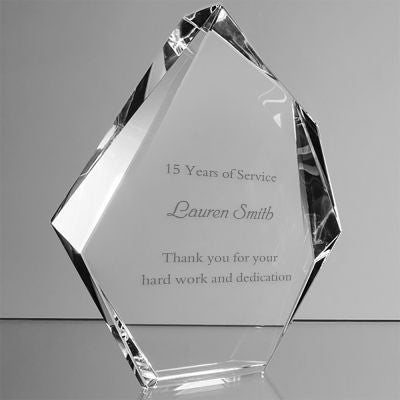 Branded Promotional CRYSTAL GLASS ICE PEAK AWARD Award From Concept Incentives.