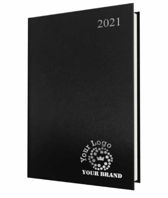 Branded Promotional FINEGRAIN QUARTO DESK DIARY in Black from Concept Incentives