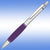 Branded Promotional IRIS GRIP METAL BALL PEN in Silver with Purple Grip Pen From Concept Incentives.