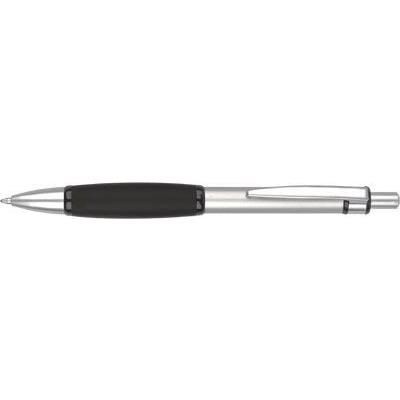 Branded Promotional IRIS GRIP ENTERPRISE in Silver with Black Trim Pen From Concept Incentives.