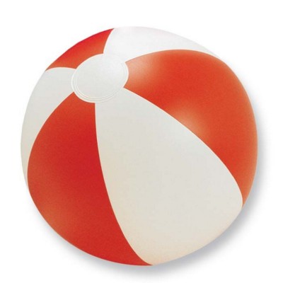 Branded Promotional INFLATABLE BEACH BALL in Red Beach Ball From Concept Incentives.