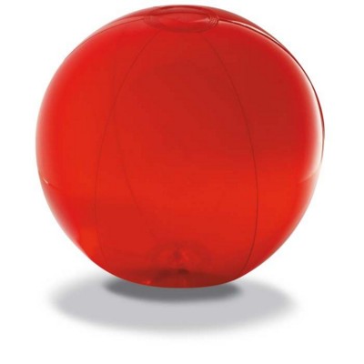 Branded Promotional BEACH BALL in Translucent Red PVC Beach Ball From Concept Incentives.