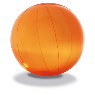 Branded Promotional BEACH BALL in Translucent Orange PVC Beach Ball From Concept Incentives.