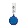 Branded Promotional ROUND SECURITY PULL REEL SKI PASS HOLDER in Blue Pull Reel Pass Holder From Concept Incentives.