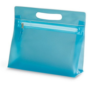 Branded Promotional CLEAR TRANSPARENT LADIES COSMETICS VANITY BAG in Blue Cosmetics Bag From Concept Incentives.