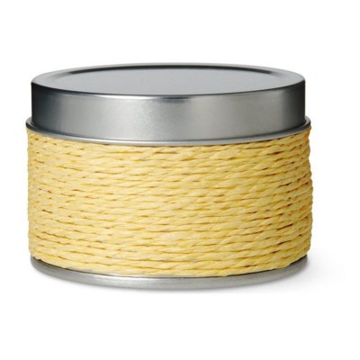 Branded Promotional FRAGRANCE CANDLE in TIN in Yellow Candle From Concept Incentives.