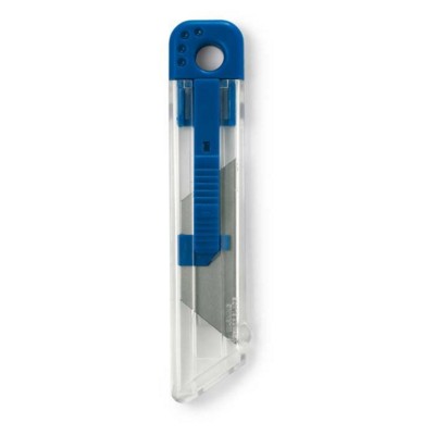 Branded Promotional RETRACTABLE SAFETY CUTTER KNIFE in Blue Knife From Concept Incentives.