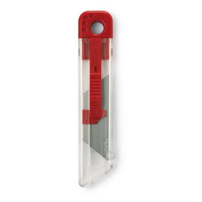 Branded Promotional RETRACTABLE SAFETY CUTTER KNIFE in Red Knife From Concept Incentives.