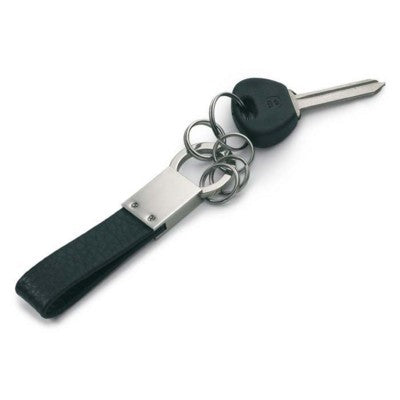 Branded Promotional MULTI RING KEYRING in Black Keyring From Concept Incentives.