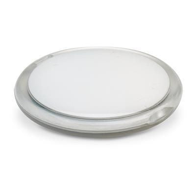 Branded Promotional DOUBLE COMPACT LADIES HANDBAG MIRROR in Round Shape in Clear Transparent Mirror From Concept Incentives.