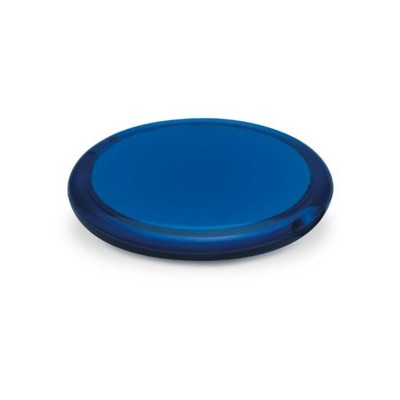 Branded Promotional DOUBLE COMPACT LADIES HANDBAG MIRROR in Round Shape in Transparent Blue Mirror From Concept Incentives.