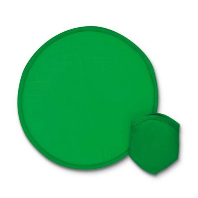 Branded Promotional FOLDING NYLON FRISBEE in Green Frisbee From Concept Incentives.