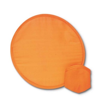 Branded Promotional FOLDING NYLON FRISBEE in Orange Frisbee From Concept Incentives.