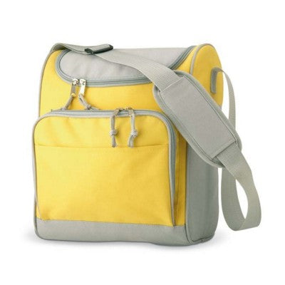 Branded Promotional COOL BAG with Front Pocket in Yellow Cool Bag From Concept Incentives.