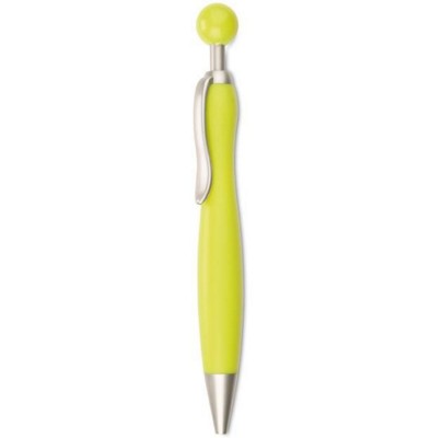 Branded Promotional RETRACTABLE BALL PEN with Ball Plunger in Lime Green Pen From Concept Incentives.