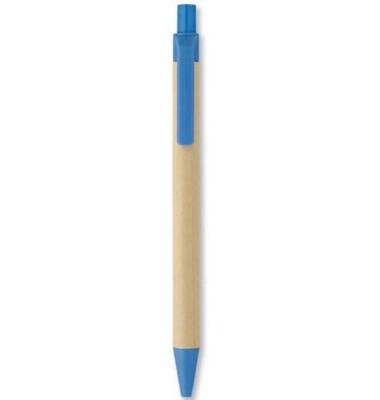 Branded Promotional BIODEGRADABLE PLASTIC & RECYCLABLE PAPER BARREL BALL PEN in Blue Pen From Concept Incentives.