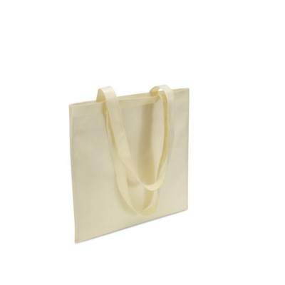 Branded Promotional NON WOVEN SHOPPER TOTE BAG in Ivory Bag From Concept Incentives.