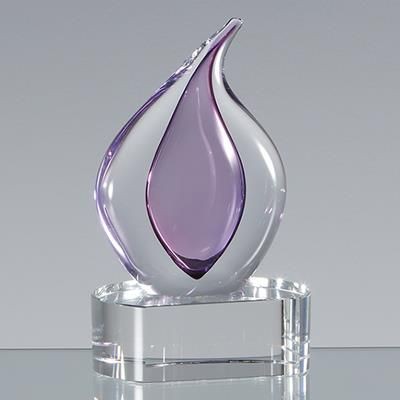 Branded Promotional 13CM HANDMADE GLASS HEATHER TEAR DROP AWARD Award From Concept Incentives.