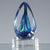 Branded Promotional 15CM HANDMADE GLASS BLUE & TEAL OVAL CRYSTALART AWARD Award From Concept Incentives.