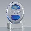 Branded Promotional 12CM HANDMADE BLUE & TEAL ROUND CRYSTALART AWARD Award From Concept Incentives.