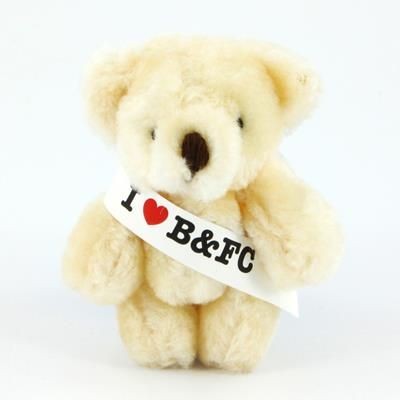 Branded Promotional 9CM JOINTED BABY BEAR with Satin Bow Soft Toy From Concept Incentives.