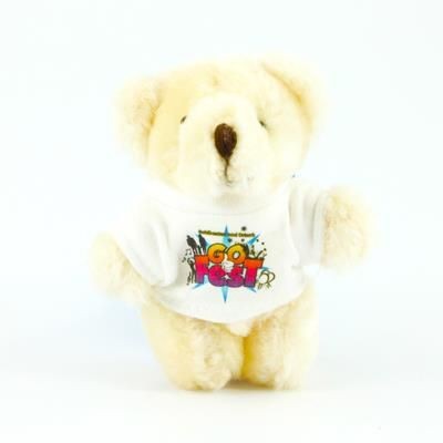 Branded Promotional 9CM JOINTED BABY BEAR with Satin Sash Soft Toy From Concept Incentives.