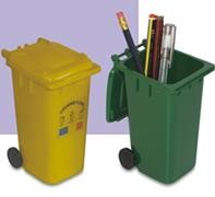 Branded Promotional PLASTIC RUBBISH WASTE WHEELIE BIN PEN POT Pen Pot From Concept Incentives.