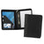 Branded Promotional HOUGHTON A5 ZIP RING BINDER in Black Leather Look PU Conference Folder From Concept Incentives.