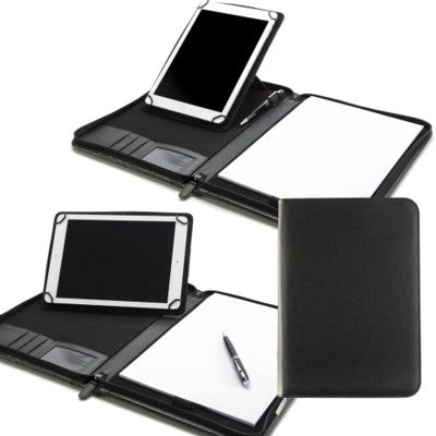 Branded Promotional HOUGHTON ZIP ADJUSTABLE A4 TABLET CASE in Black iPad From Concept Incentives.