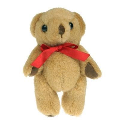 Branded Promotional 13CM PLAIN HONEY JOINTED BEAR Soft Toy From Concept Incentives.