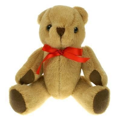 Branded Promotional 20CM PLAIN HONEY JOINTED BEAR Soft Toy From Concept Incentives.