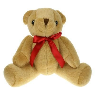 Branded Promotional 25CM PLAIN HONEY JOINTED BEAR Soft Toy From Concept Incentives.