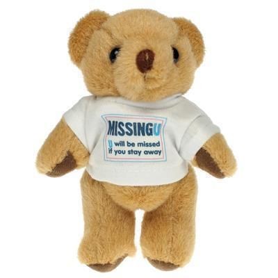 Branded Promotional 13CM HONEY JOINTED BEAR with Tee Shirt Soft Toy From Concept Incentives.