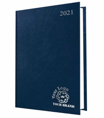 Branded Promotional FINEGRAIN A4 DAY TO PAGE DESK DIARY in Blue from Concept Incentives