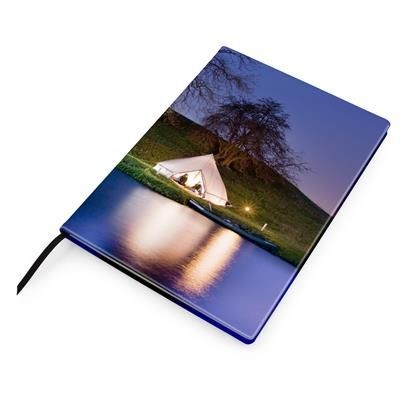 Branded Promotional A4 CASEBOUND NOTE BOOK COVER in Leather Look PU Journal Note Book From Concept Incentives.