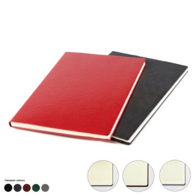 Branded Promotional A4 LEATHER CASEBOUND POCKET NOTE BOOK Jotter From Concept Incentives.