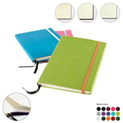 Branded Promotional A5 CASEBOUND NOTE BOOK in a Choice of Belluno Colours Journal Note Book From Concept Incentives.