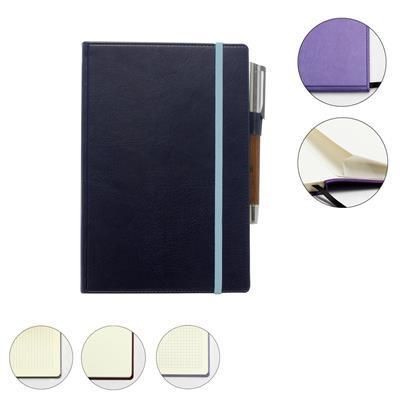 Branded Promotional DELUXE A5 CASEBOUND NOTE BOOK with Edge Stitch Emboss Journal Note Book From Concept Incentives.